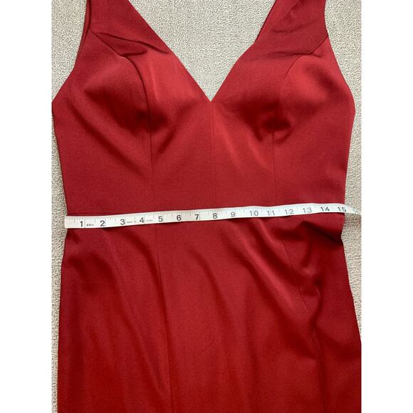 Jenny Yoo Collection Jade 1816 Luxe Crepe Dress Gown Cranberry Size 12 - Picture 8 of 9